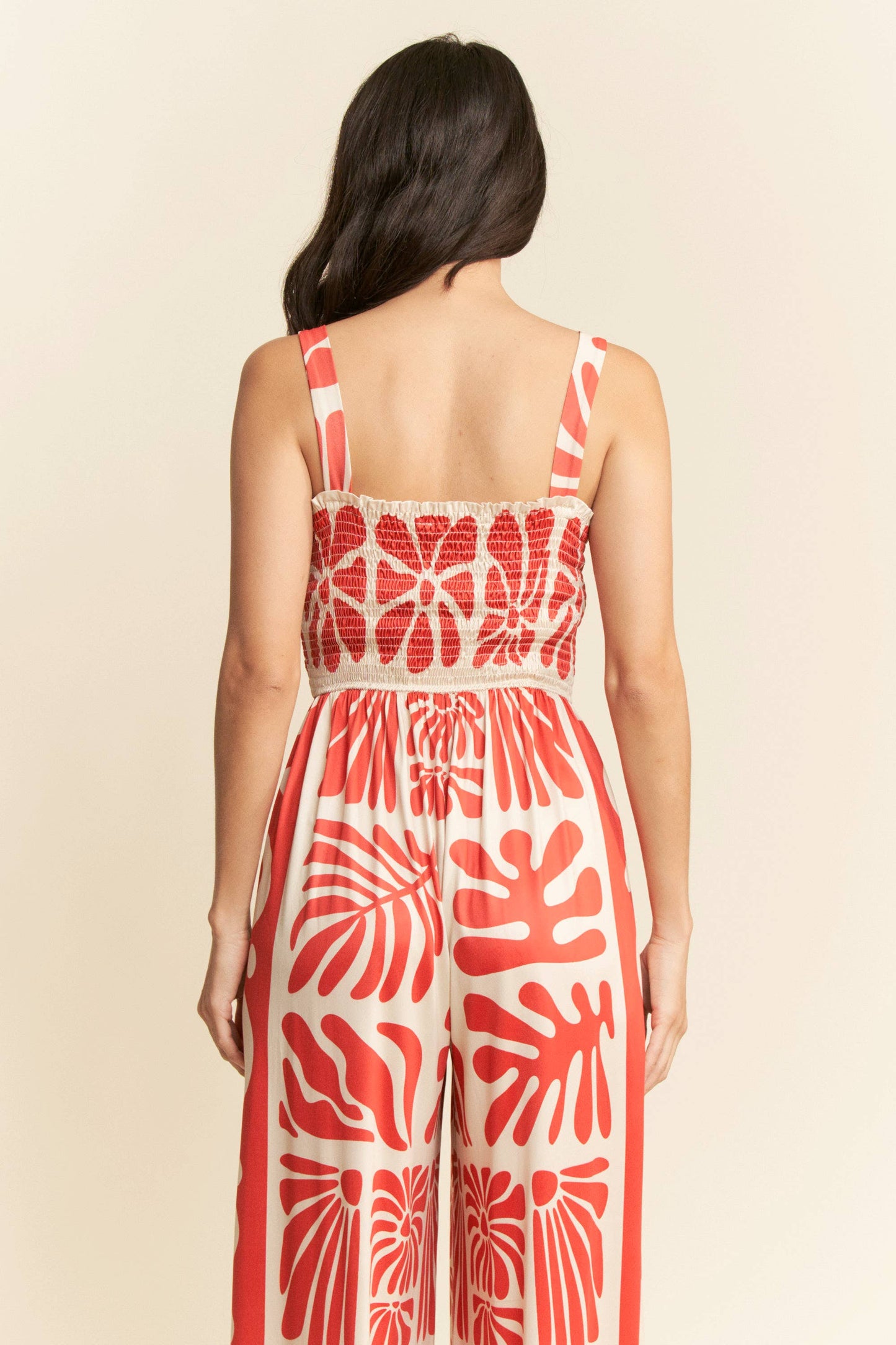 Retro Geo Floral Knit Jumpsuit