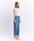 High Rise Cuffed Wide Leg Denim by Vervet with Detailed Seam