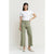 Super High Wide Cropped Utility Denim in Faded Green by MICA
