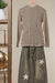 Asymmetrical Stripe Long Sleev Pullover in Brown