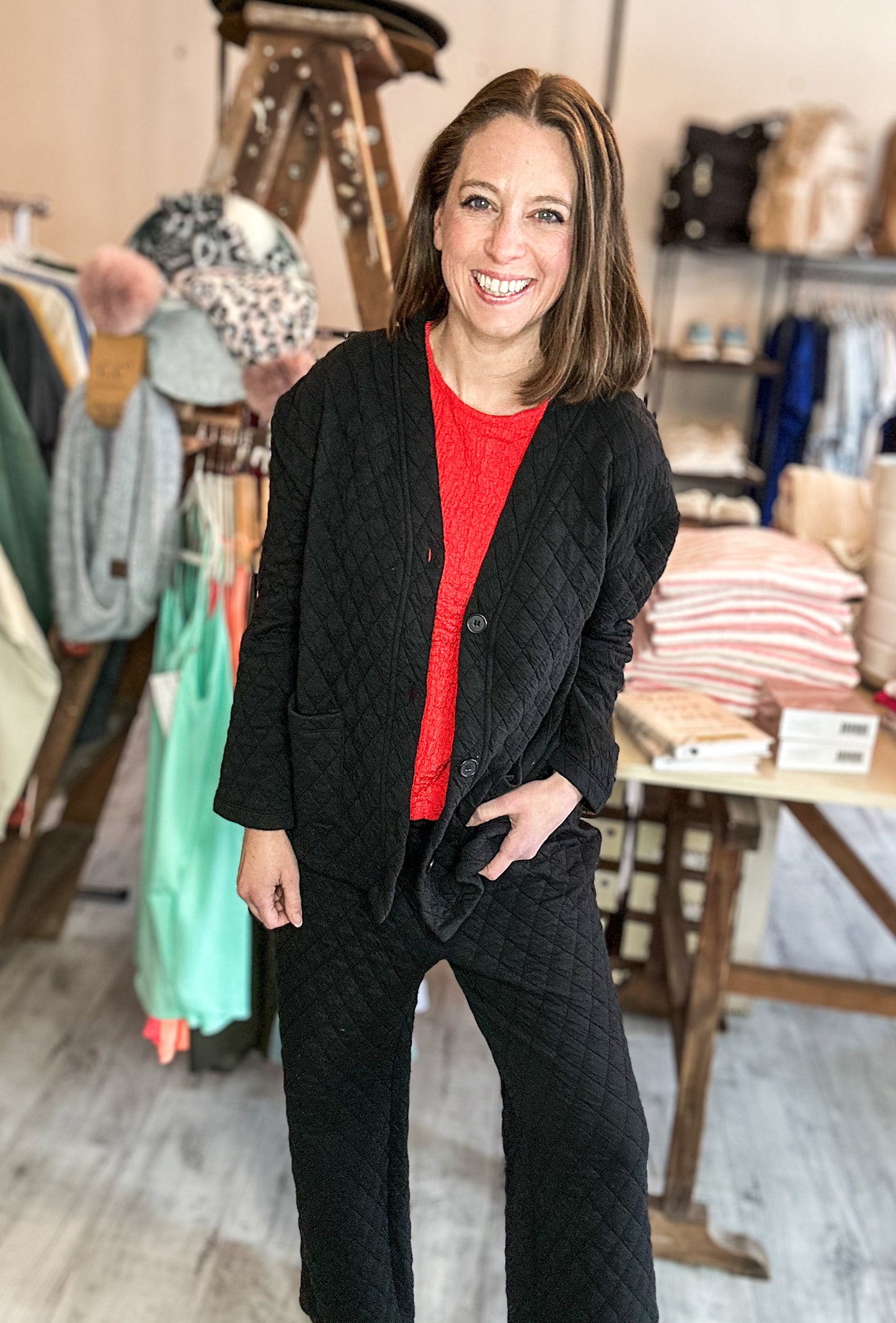 Quilted Pants in Black