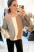 Oversized Color Block Soft Cozy Knit Sweater Top in Pale Pink & Blue