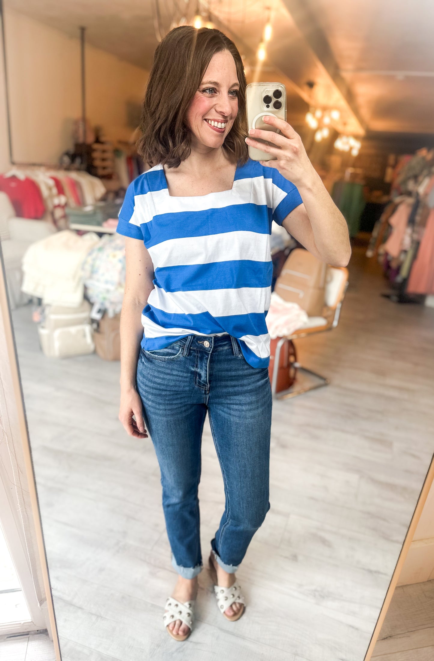 High Rise Slim Straight Denim by Lovervet