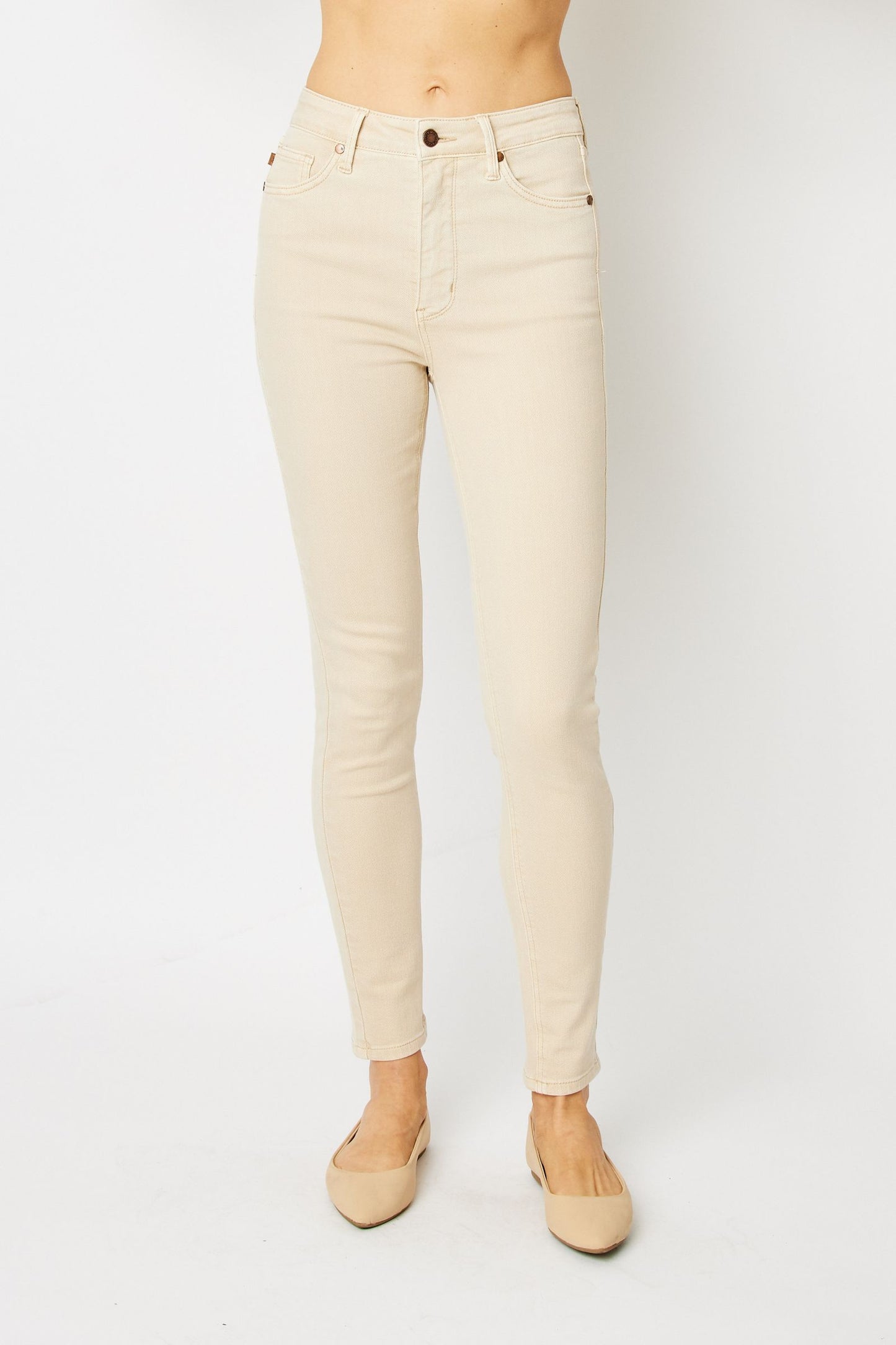 Wanda High Rise Control Top Skinny Jeans in Bone