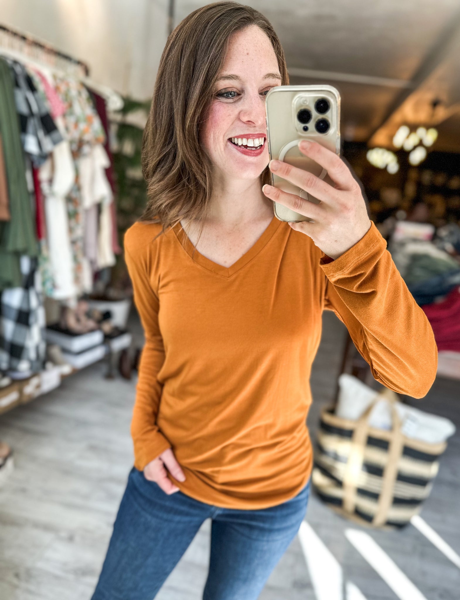 Basic Luxe V-Neck Top (colors+)