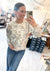 Floral Print Crewneck Pullover in Cool Floral