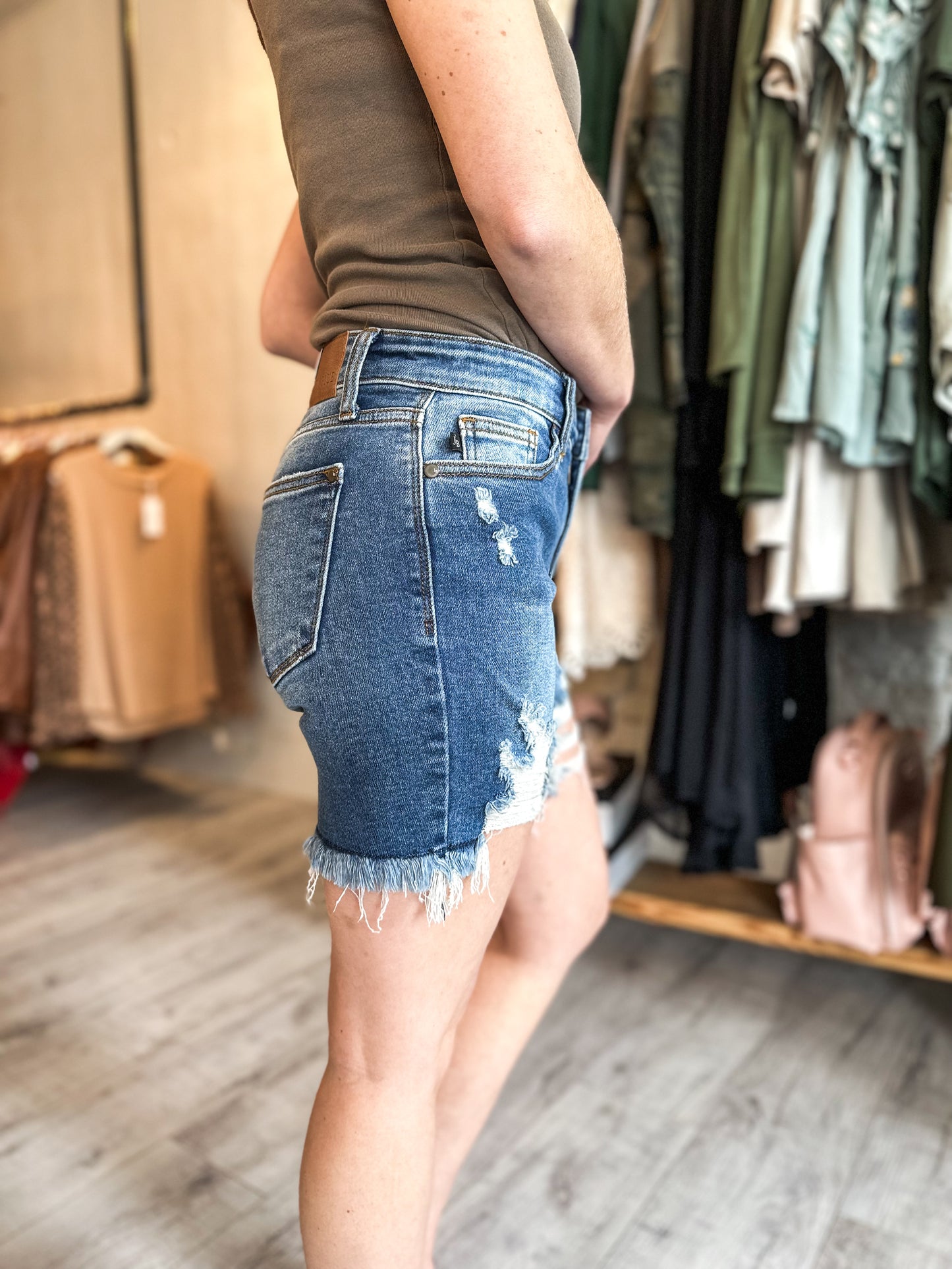 Destroy Fray Hem Shorts by Judy Blue