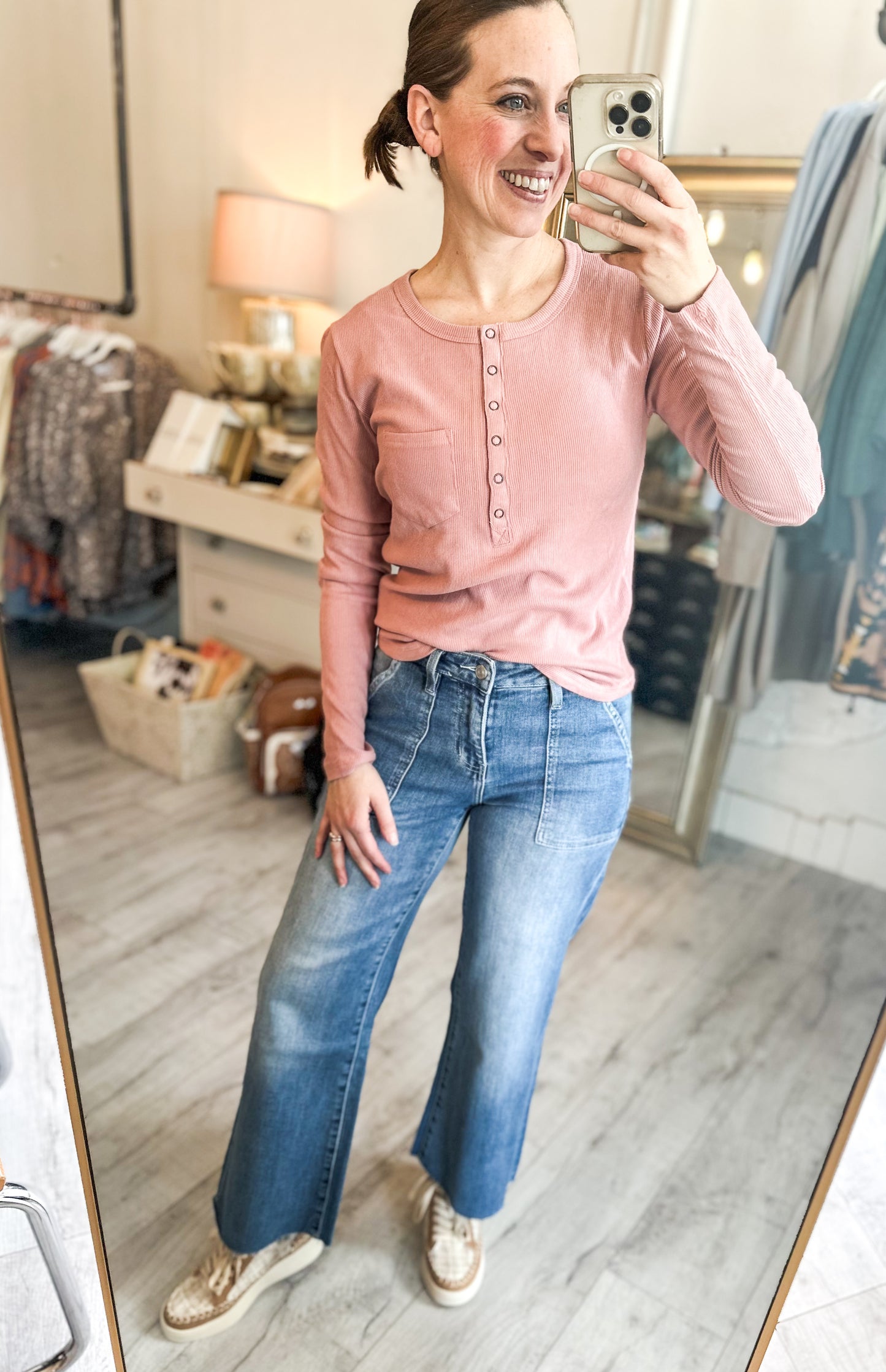 Soft brushed solid knit casual top