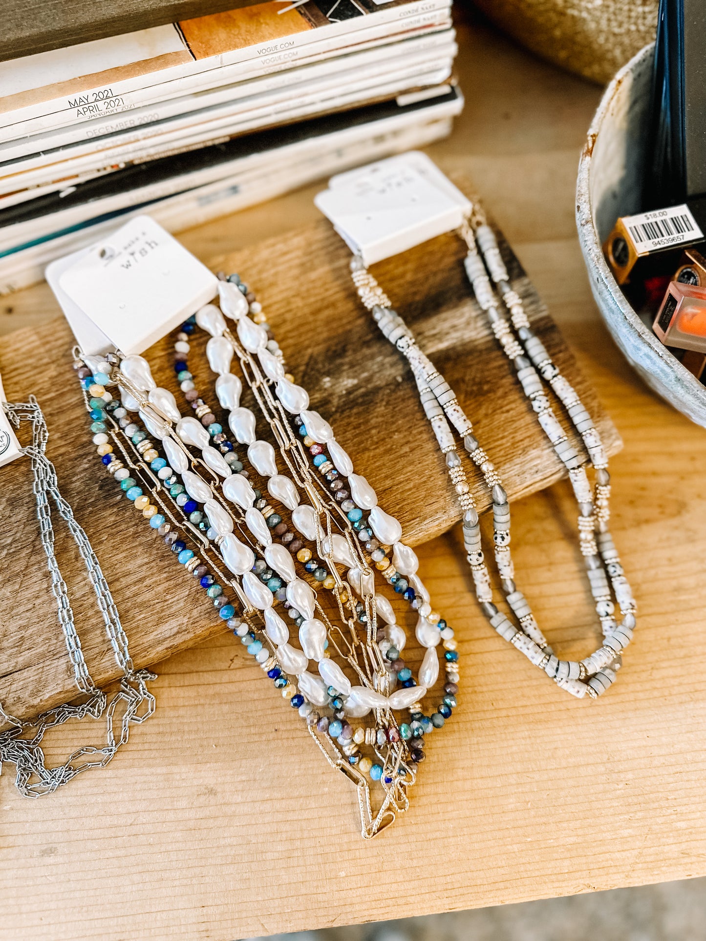Beaded Pearl Layered Necklace