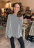 Raised Rib Edge Boat Neck Top in Black & White