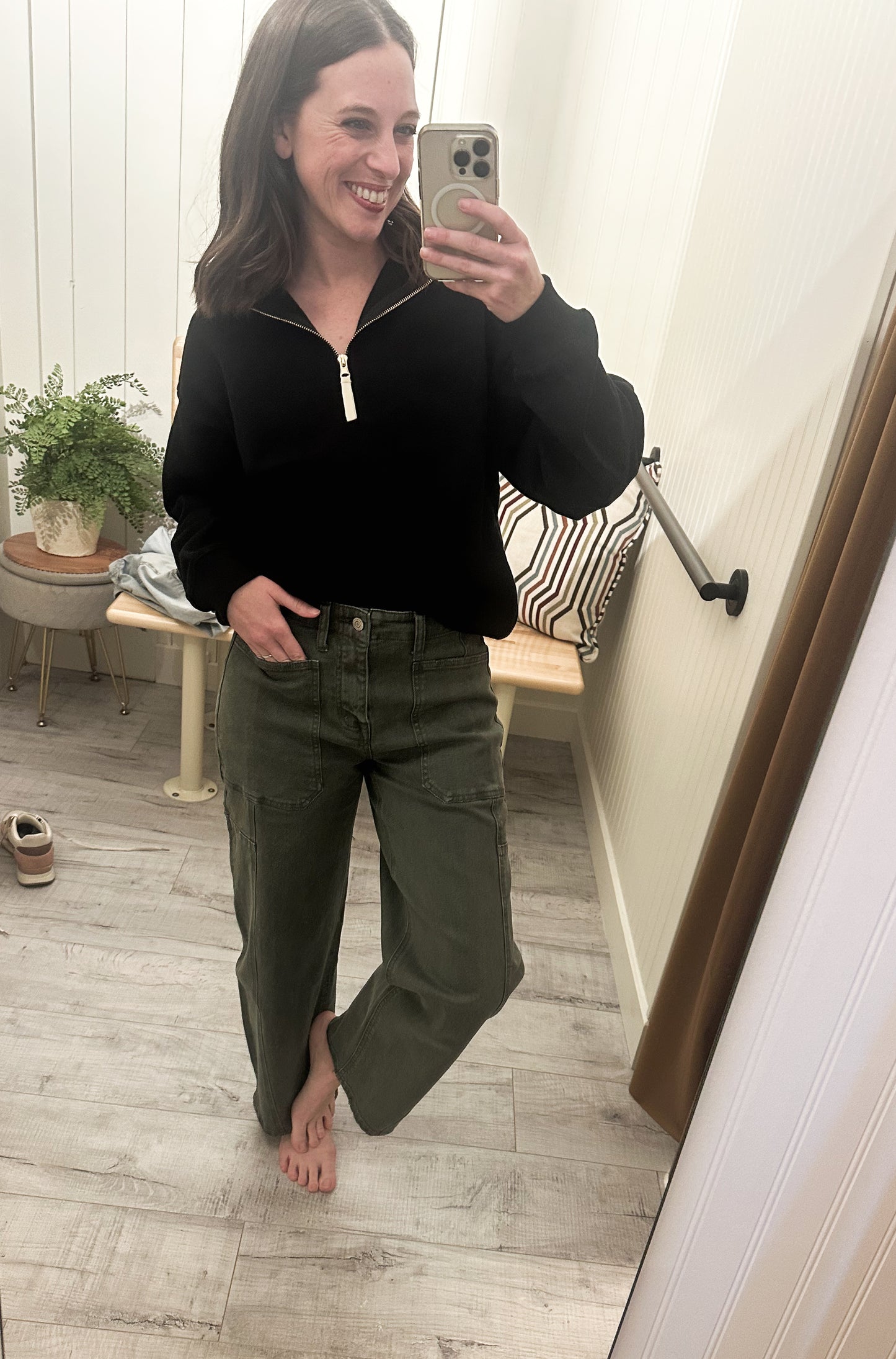 Fleece Half Zip in Black