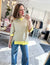 Oversized Stripe Casual Knit Top in Lavender & Lemon