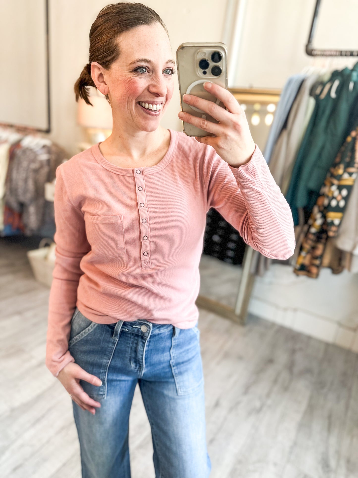 Soft brushed solid knit casual top