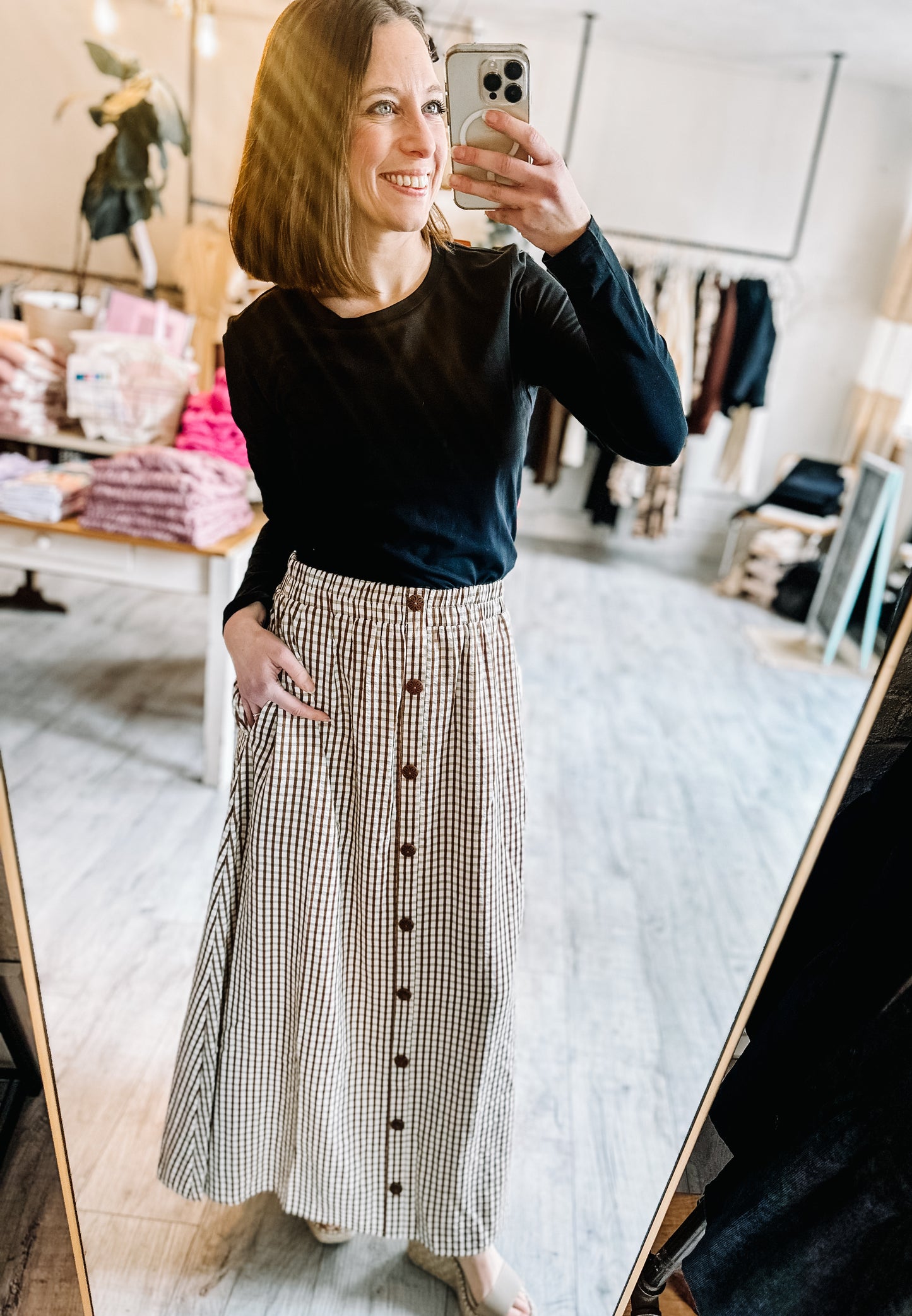 McKenna Gingham Maxi Skirt