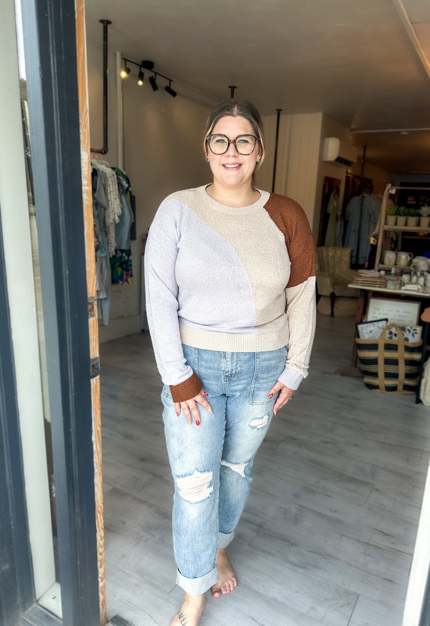 High Waist Patch Pocket Boyfriend Jean by Judy Blue