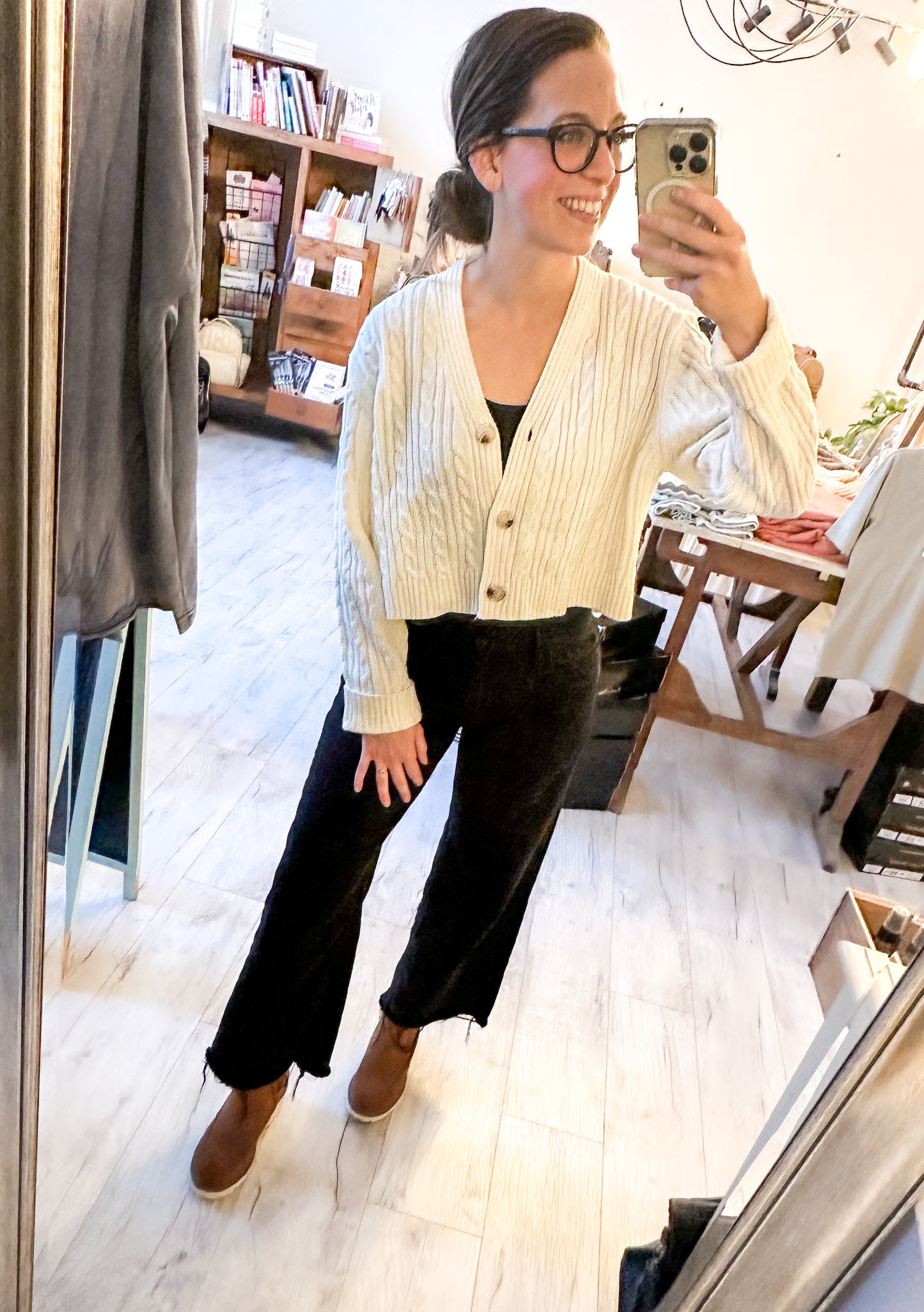 Jet Black High Rise Raw Hem Crop Wide Leg Denim by Lovervet