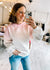 Soft Fleece Ombre Oversized Knit Top in Pink