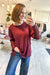 Oversized Casual Knit Top W/ Lace in Olive, Black or Wine
