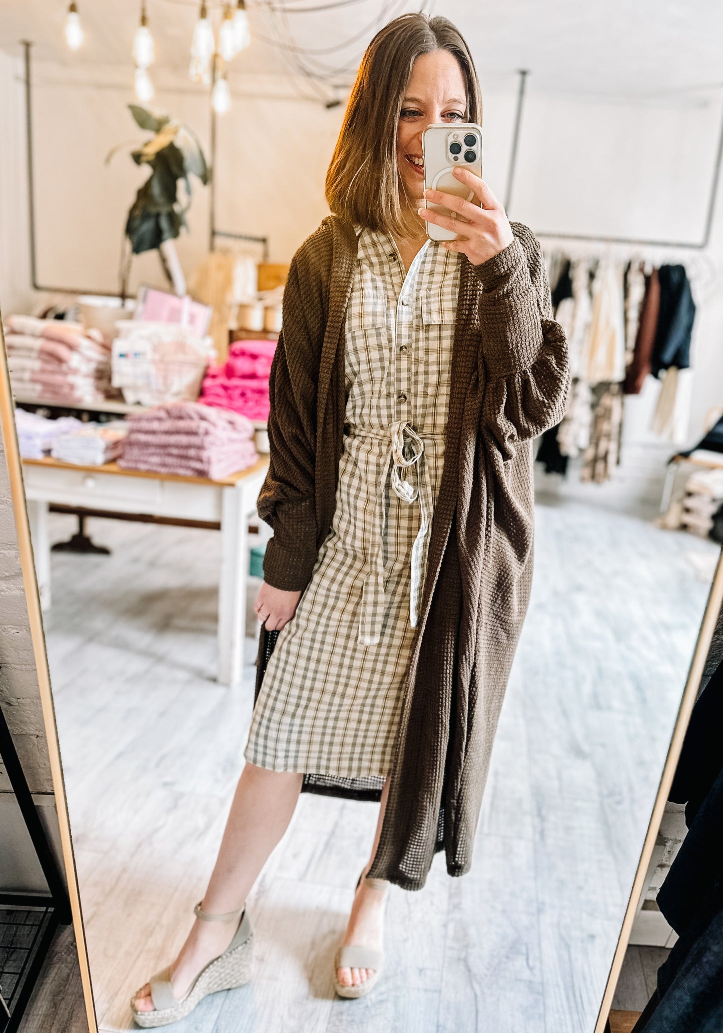 Cozy Knit Maxi Duster in Chocolate