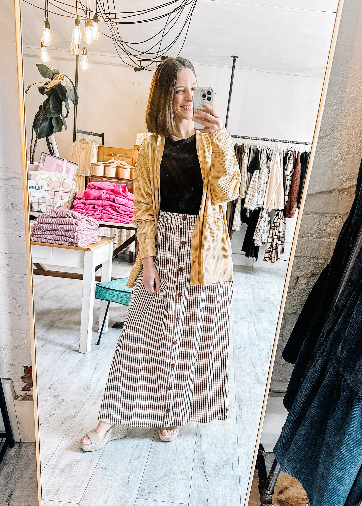McKenna Gingham Maxi Skirt