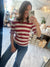 Mini Ruffle Striped Half Sleeve Sweater