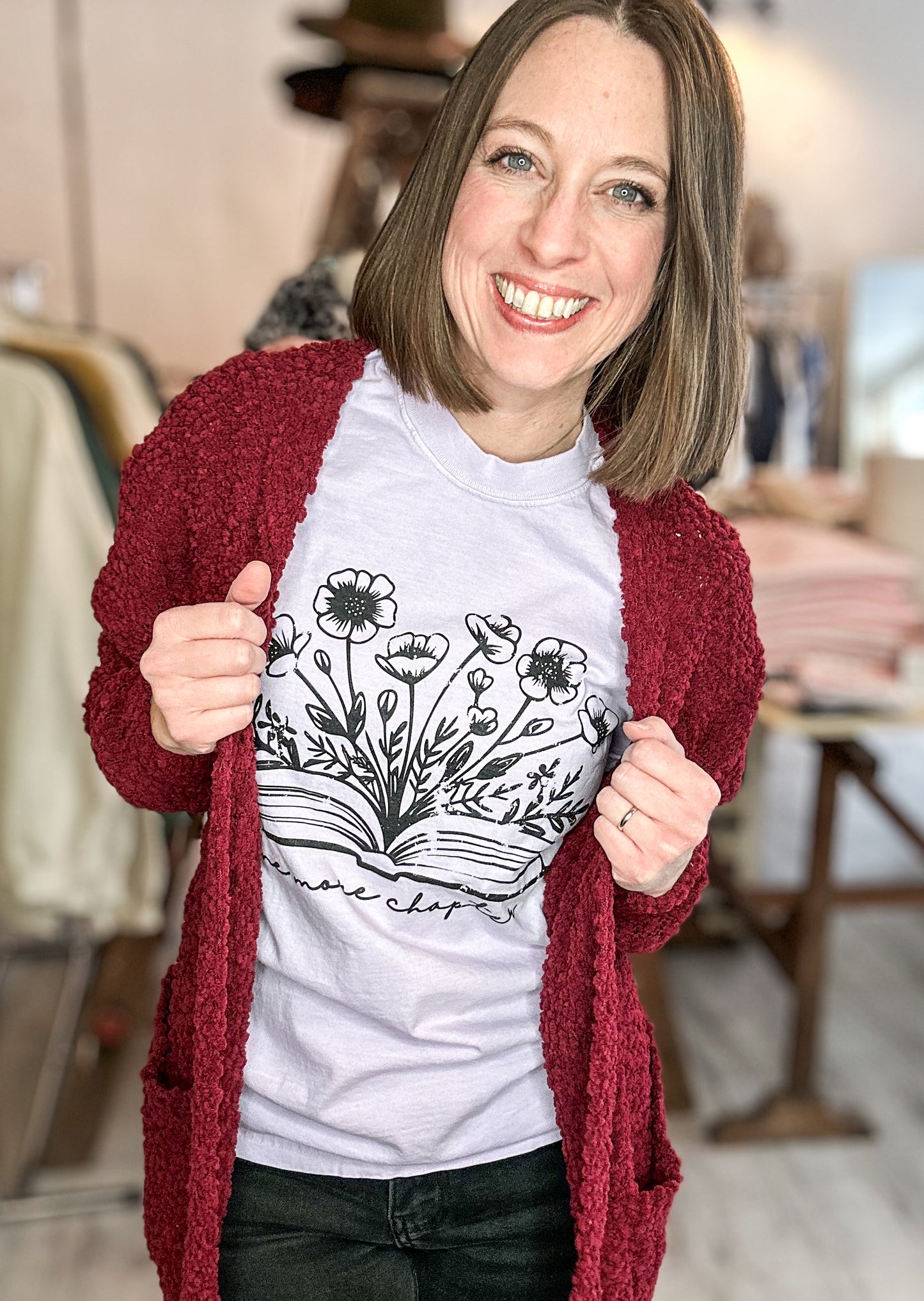 One More Chapter Floral Book Tee