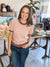 Pink Textured Short Sleeve Lightweight Sweater
