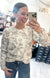 Floral Print Crewneck Pullover in Cool Floral