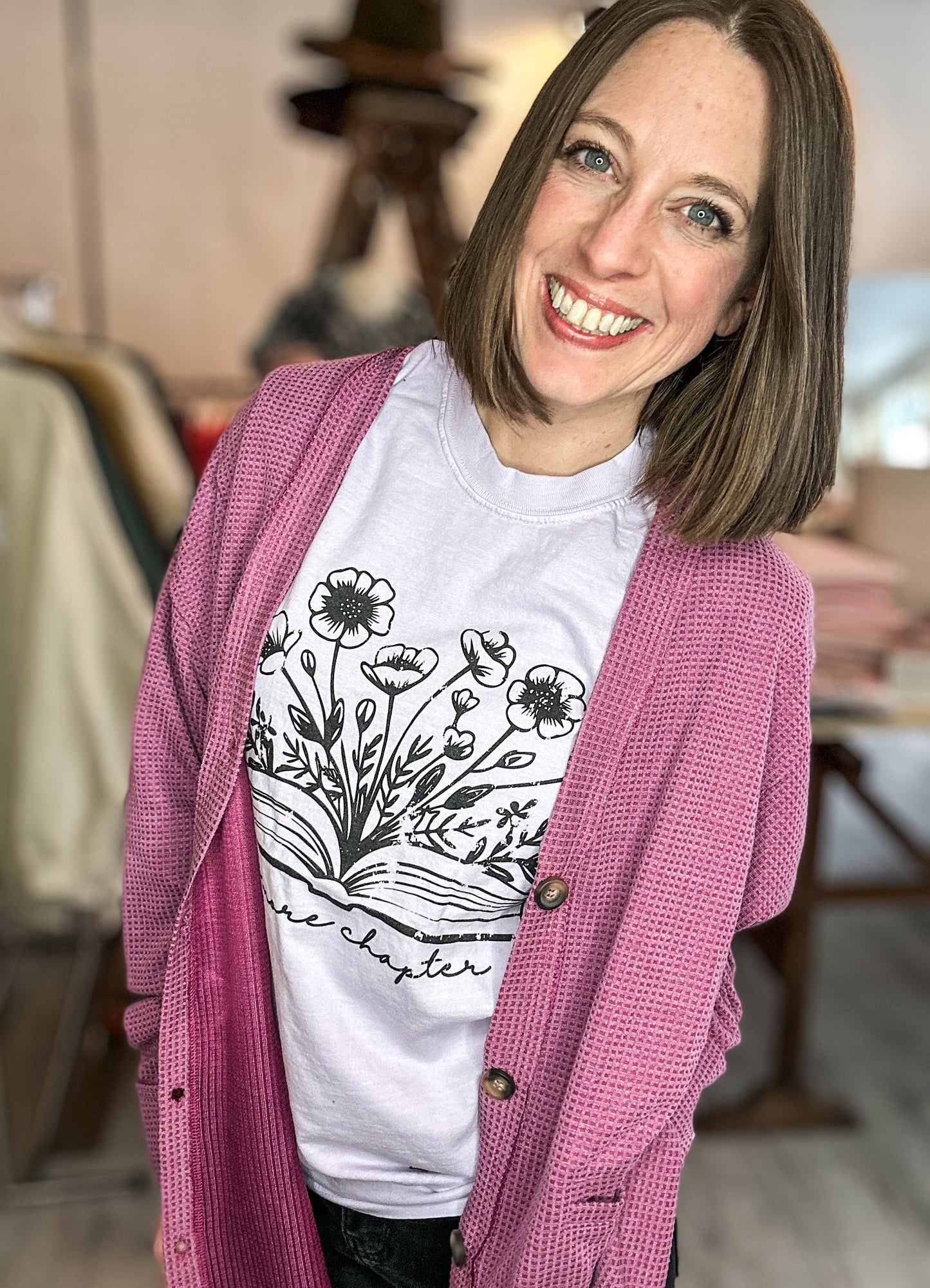 One More Chapter Floral Book Tee