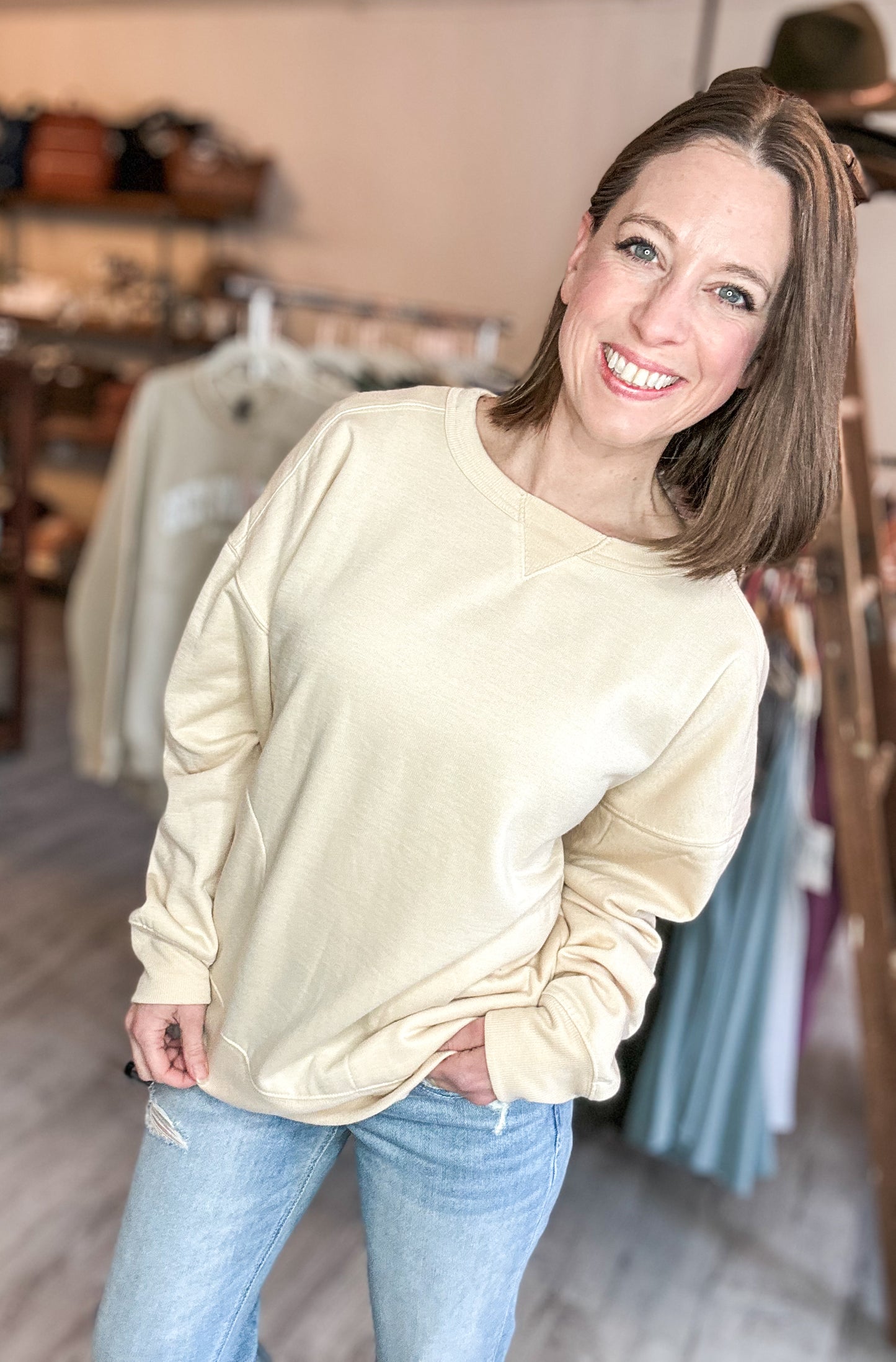 Oversized Casual Comfy Solid Knit Top