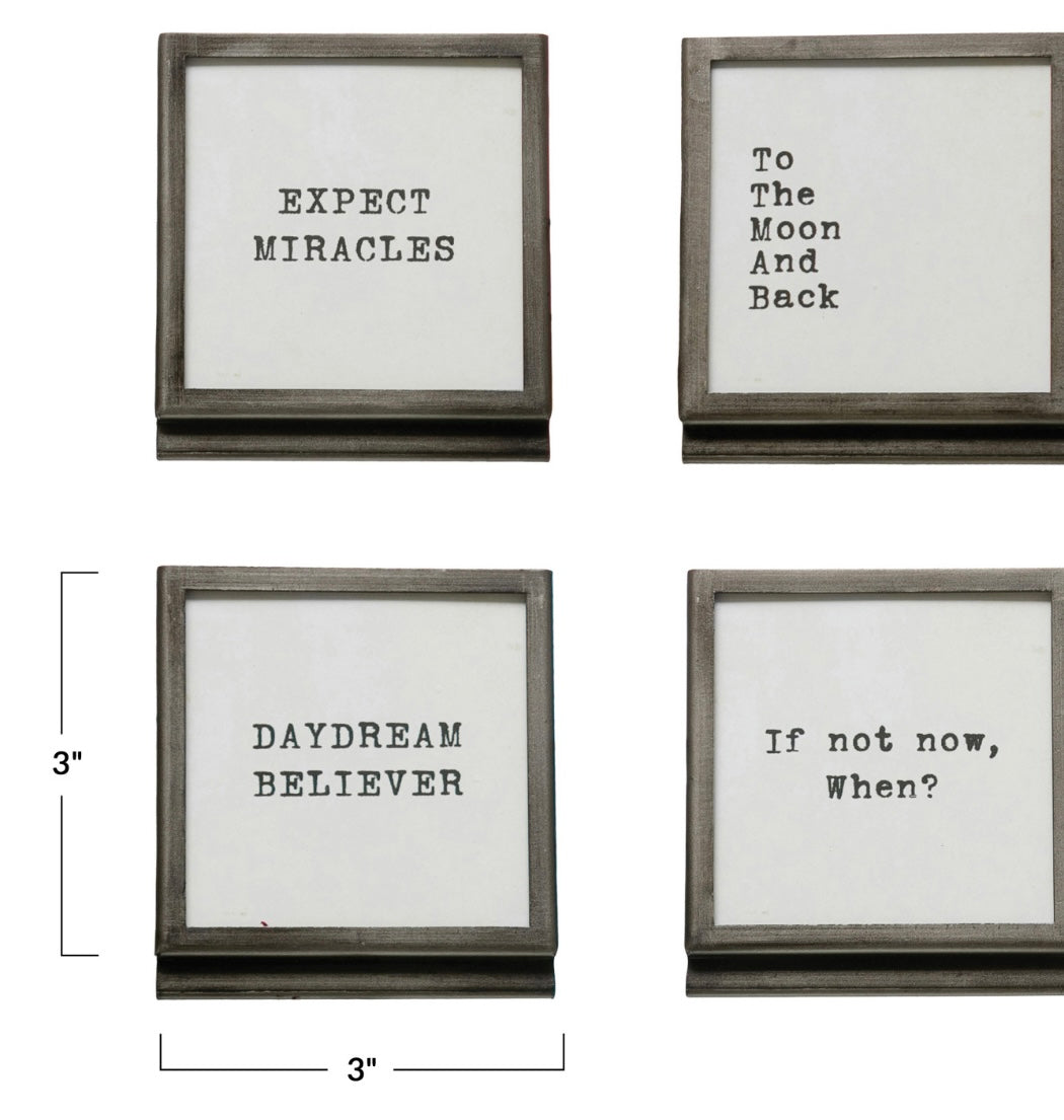 Frame with Easel and Inspirational Saying (4 Styles)