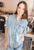 Mineral Washed Chambray Oversized Shirt Top in Indigo