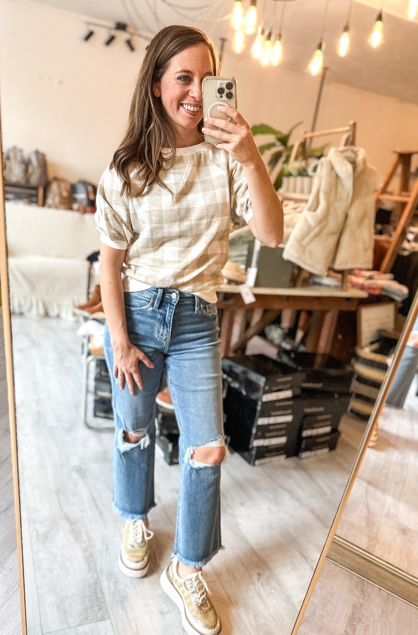 High Rise Crop Slim Wide Leg Denim by Lovervet