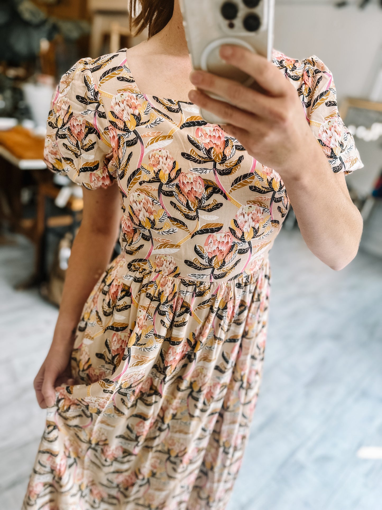 Clara Puffed Sleeve Maxi Dress