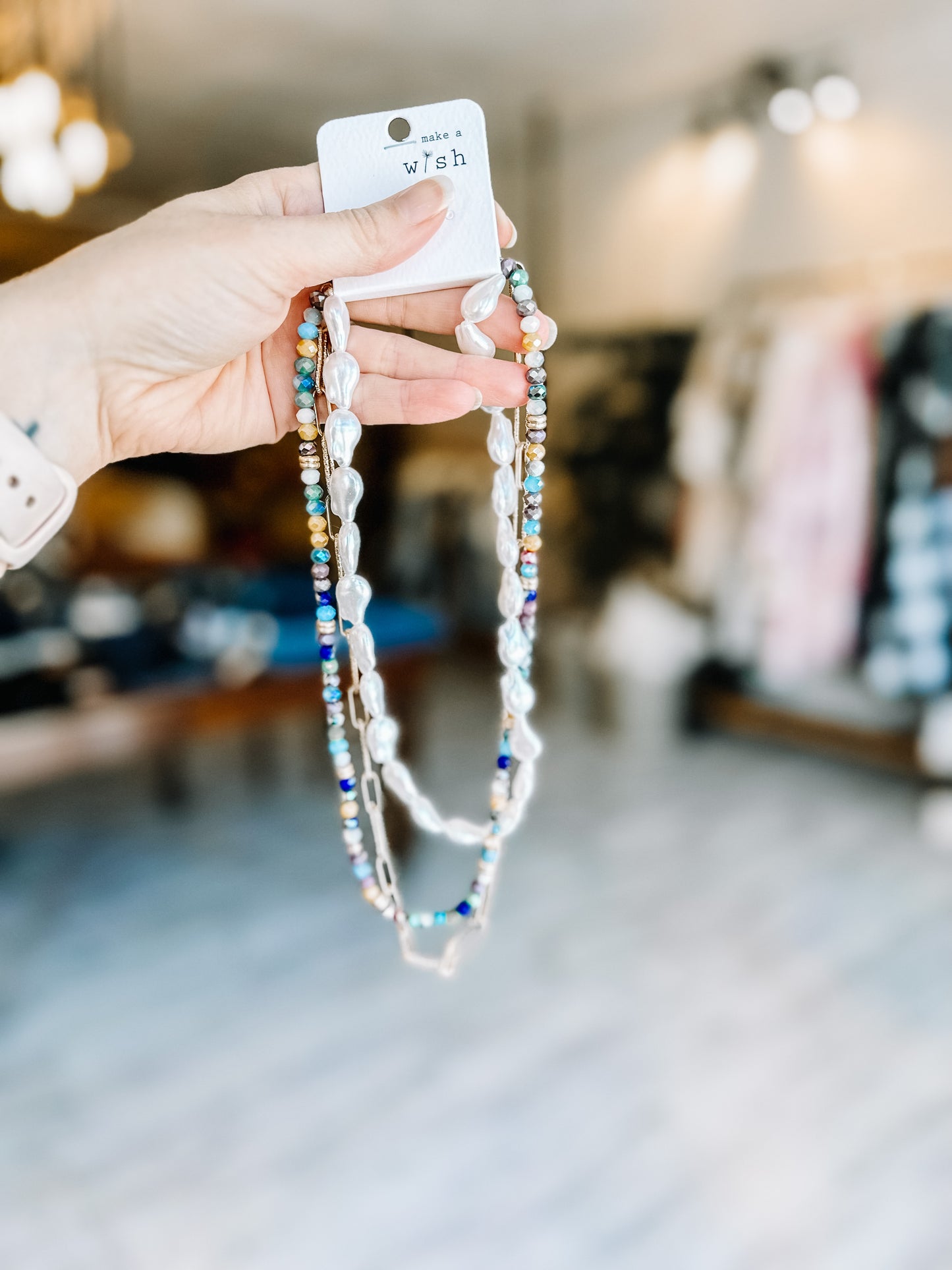 Beaded Pearl Layered Necklace