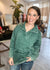 Fleece Washed Pocket Pullover in Dark Green