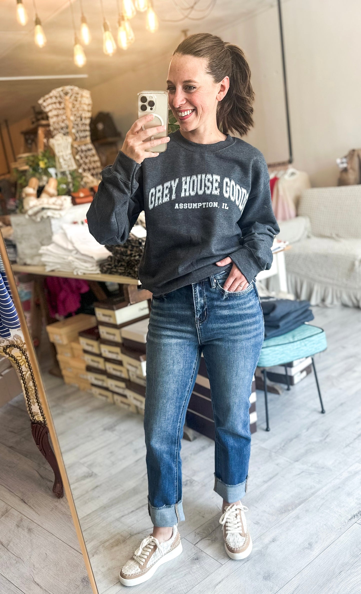 Grey House Goods Vintage Style Crewneck Sweatshirt