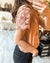 Eyelet Lace Sleeve Blouse in Light Sienna