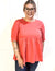 Empire Waist Shirring Blouse in Deep Coral