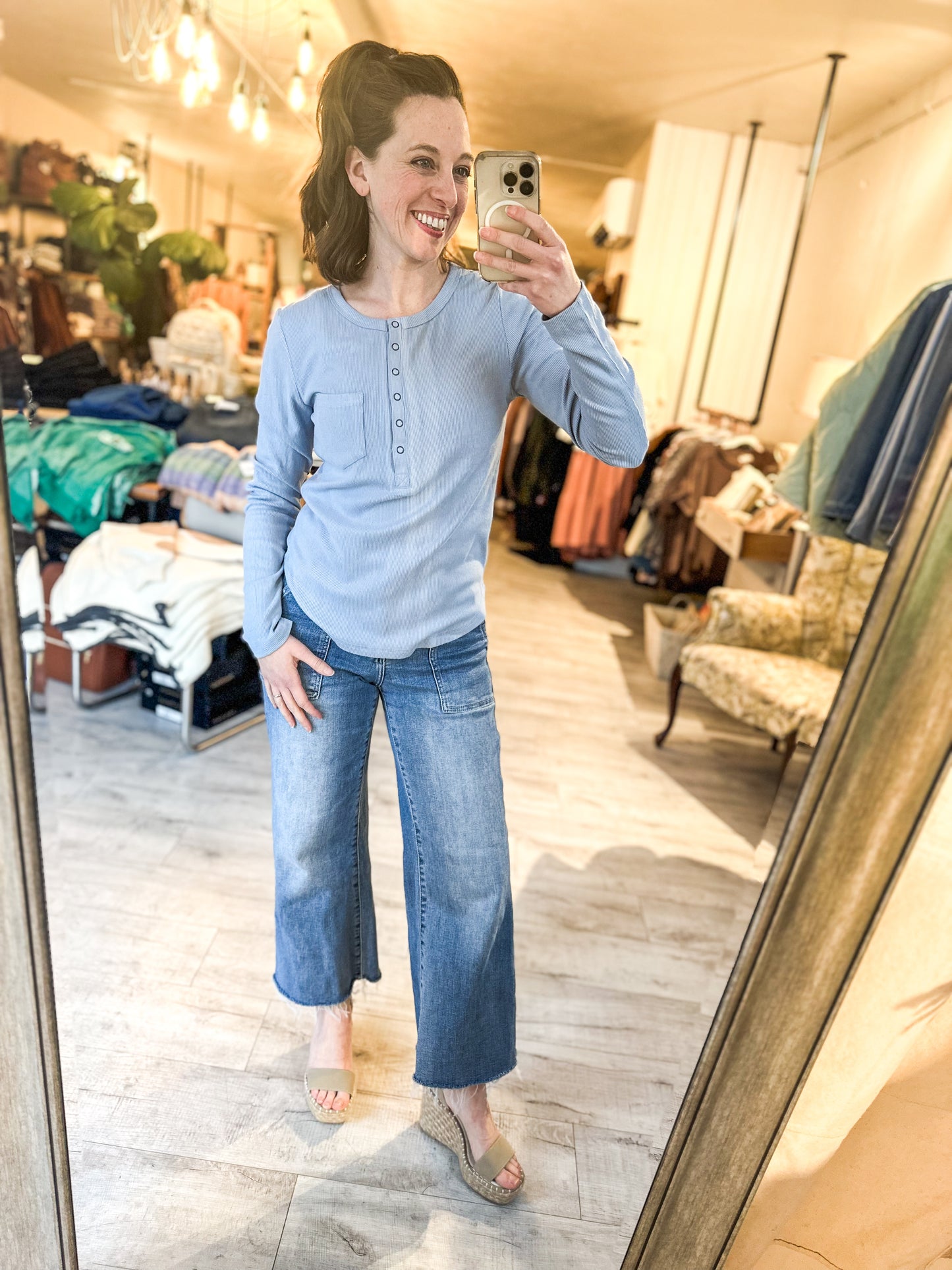 Soft brushed solid knit casual top