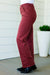 Phoebe High Rise Front Seam Straight Jeans in Burgundy