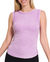 Washed Ribbed Sleeveless Tank Top in Lavender, Bright Sky and Bright Magenta