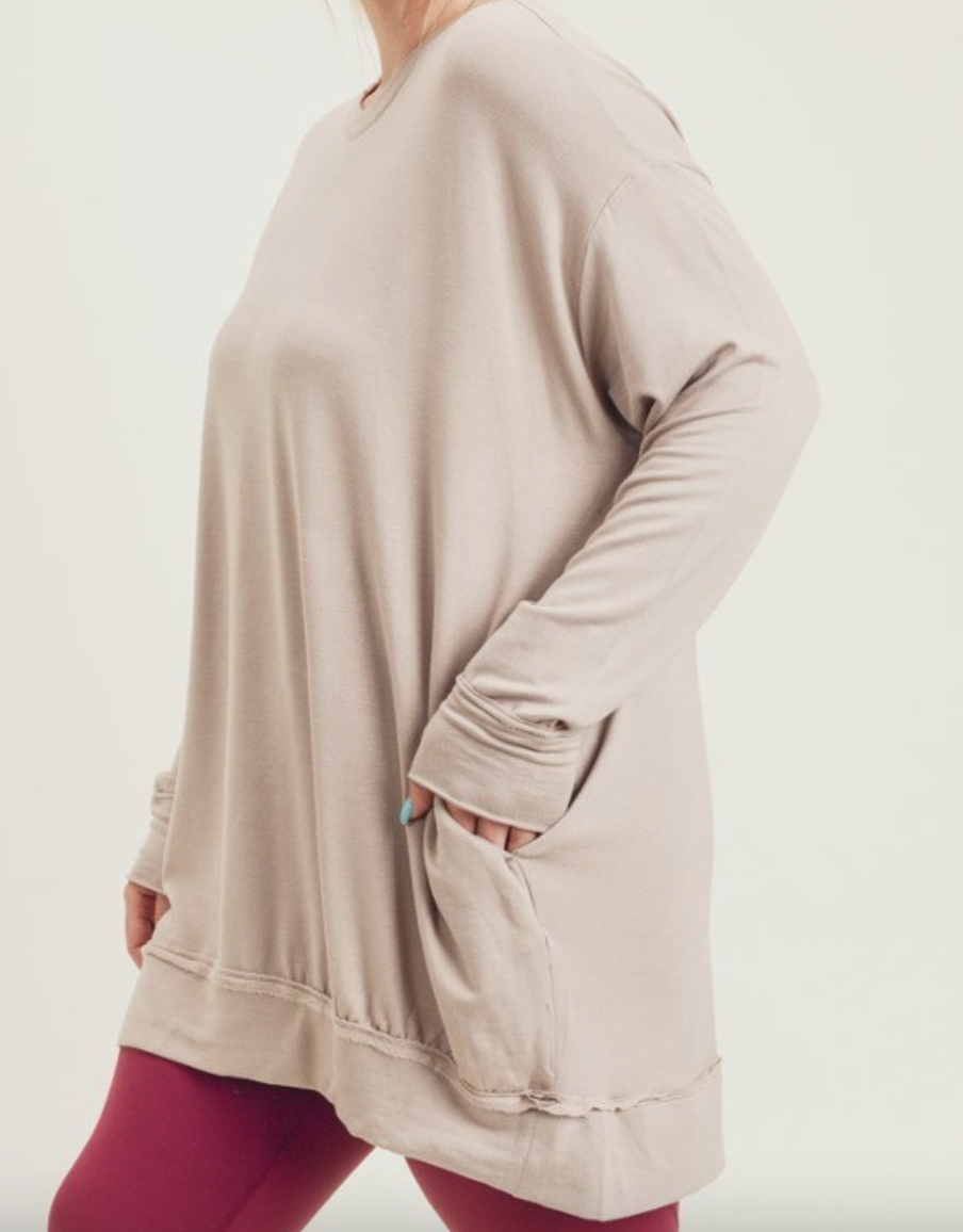 Slouchy Buttery Soft Pullover by Mono B