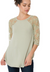 Cicely Lace Sleeve Top in Light Sage