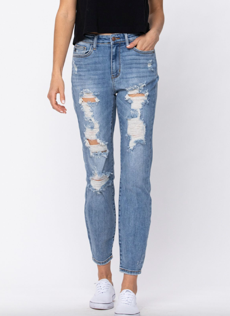 Destroyed Boyfriend Light Wash by Judy Blue