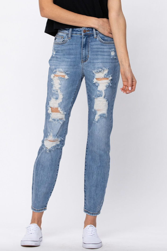 Destroyed Boyfriend Light Wash by Judy Blue