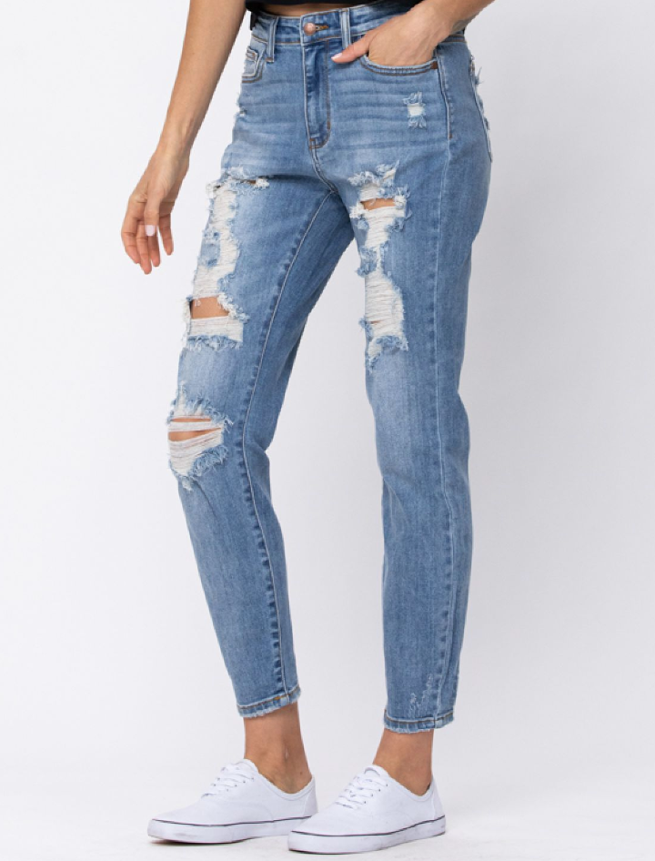 Destroyed Boyfriend Light Wash by Judy Blue