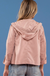 Snap Up & Zipper Hooded Light Weight Jacket in Light Blush