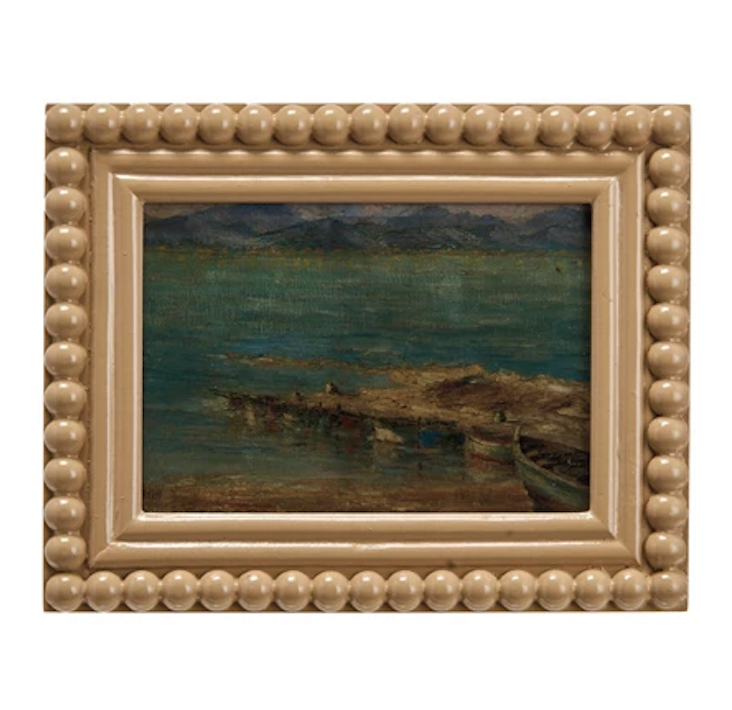 Picture Frame w/ Vintage Boat and Water 5" x 7" Photos)