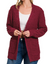 Long Sleeve Popcorn Sweater Cardigan in Cabernet